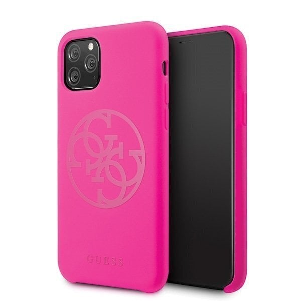 Telefoniümbris Guess GUHCN58LS4GFU iPhone 11 Pro fuksja/fuchsia hard case Silicone 4G Tone On Tone hind ja info | Telefoni kaaned, ümbrised | kaup24.ee