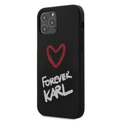 Telefoniümbris Karl Lagerfeld KLHCP12MSILKRBK Forever Karl Apple iPhone 12 / 12 Pro, must цена и информация | Чехлы для телефонов | kaup24.ee