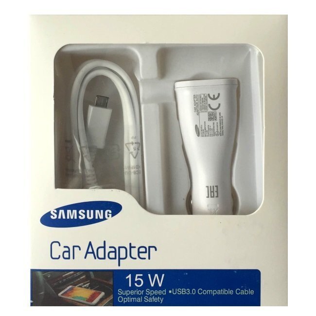 Samsung EP-LN915UBE 12 / 24V 2A Quick Charge Car Charger + Micro USB Cable White (EU Blister) цена и информация | Mobiiltelefonide laadijad | kaup24.ee