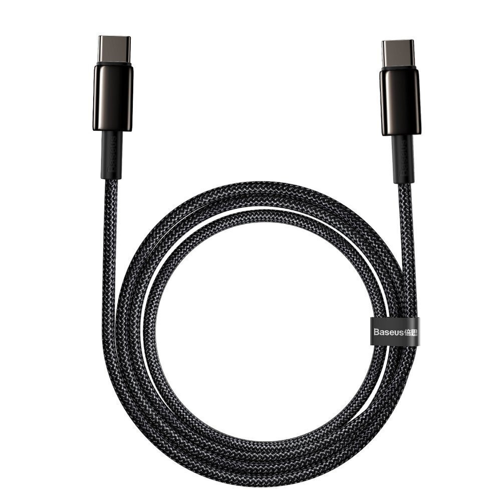 Baseus (CATWJ-A01) USB Type-C - USB Type-C cable Power Delivery Quick Charge 100W 5A 2m, must hind ja info | Mobiiltelefonide kaablid | kaup24.ee