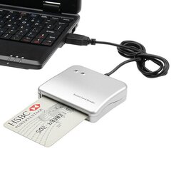 Fusion Считыватель для ID Карт PC / SC / CCID ISO7816 USB (+SIM), белый цена и информация | Адаптер Aten Video Splitter 2 port 450MHz | kaup24.ee