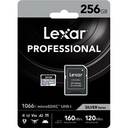 Lexar 256GB Lexar® High-Performance 1066x microSDXC™ UHS-I, up to 160MB hind ja info | Mobiiltelefonide mälukaardid | kaup24.ee