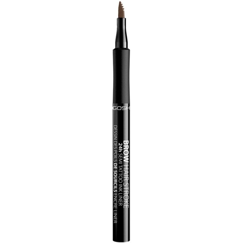 Kulmupliiats Gosh Brow Hair Stroke 24H Semi-Tattoo, 1 ml, 002 Grey Brown цена и информация | Kulmuvärvid, -pliiatsid | kaup24.ee