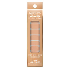 Geelilaadsed küünekleebised Dashing Diva Gloss Color Gel Nail Strips Sahara Sandstone, 27tk + miniküüneviil hind ja info | Maniküüri ja pediküüri tarvikud | kaup24.ee