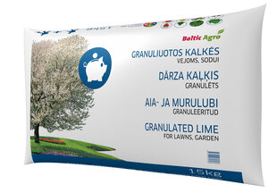 Granuleeritud aia- ja murulubi Baltic Agro, 15 kg цена и информация | Рассыпчатые удобрения | kaup24.ee