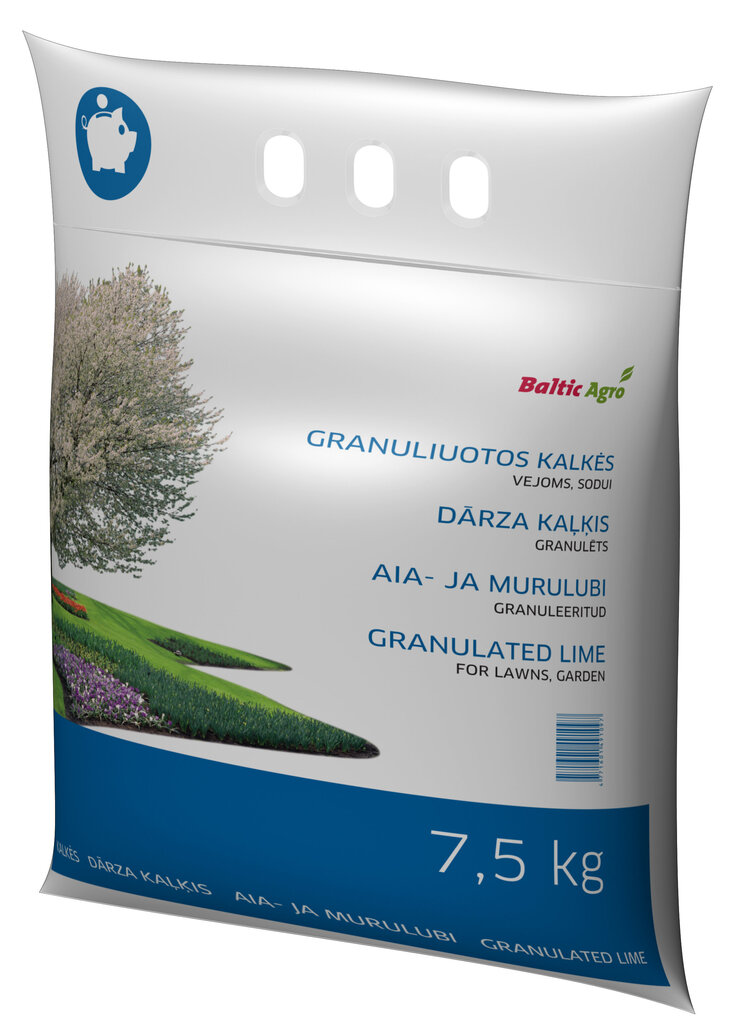 Granuleeritud aia- ja murulubi Baltic Agro, 7,5 kg hind ja info | Kuivväetised | kaup24.ee