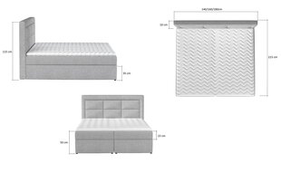 Кровать NORE Vivre 01, 140x200 см, бежевого цвета цена и информация | Кровати | kaup24.ee