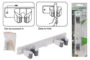 Держатель устройства, держатель для метлы, настенный держатель, пластик, 9 держателей, 10 крючков, 597 x 118 мм, серый цена и информация | Садовые инструменты | kaup24.ee