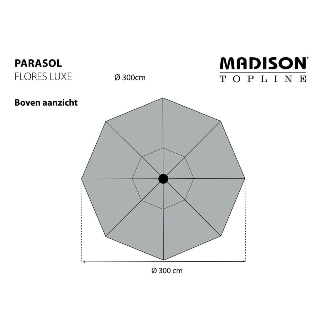 Päikesevari Madison Flores Luxe, 300cm, hall, PAC2P014 hind ja info | Päikesevarjud, markiisid ja alused | kaup24.ee