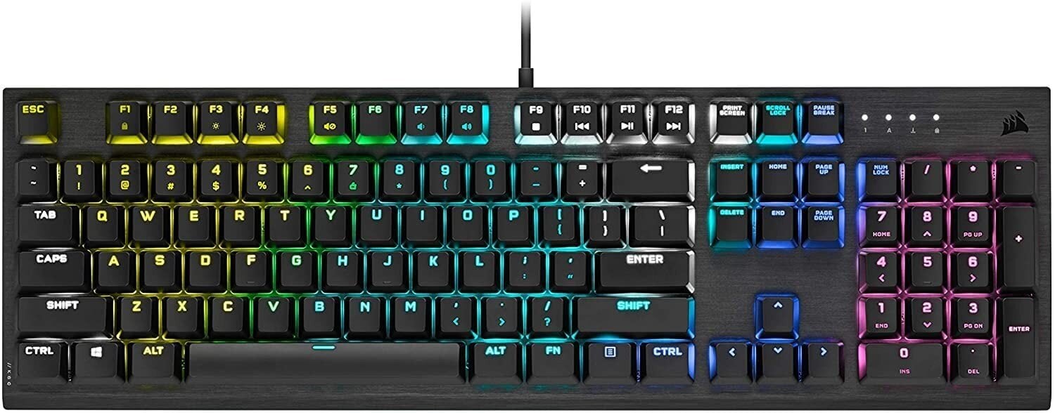 Mänguklaviatuur Corsair K60 RGB Pro Low Profile, must цена и информация | Klaviatuurid | kaup24.ee