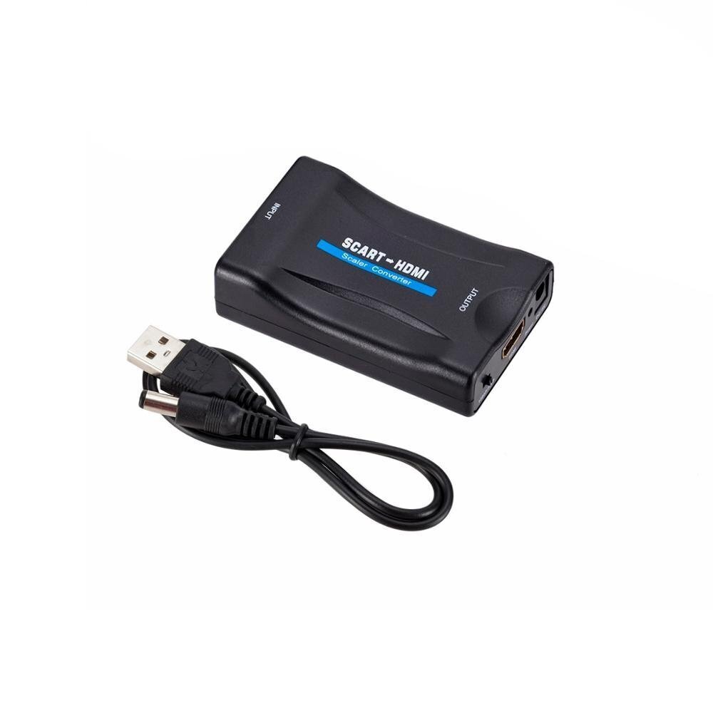 Videosignaali muundur Fusion SCART-st HDMI-signaaliks (+ heli), must hind ja info | USB jagajad, adapterid | kaup24.ee