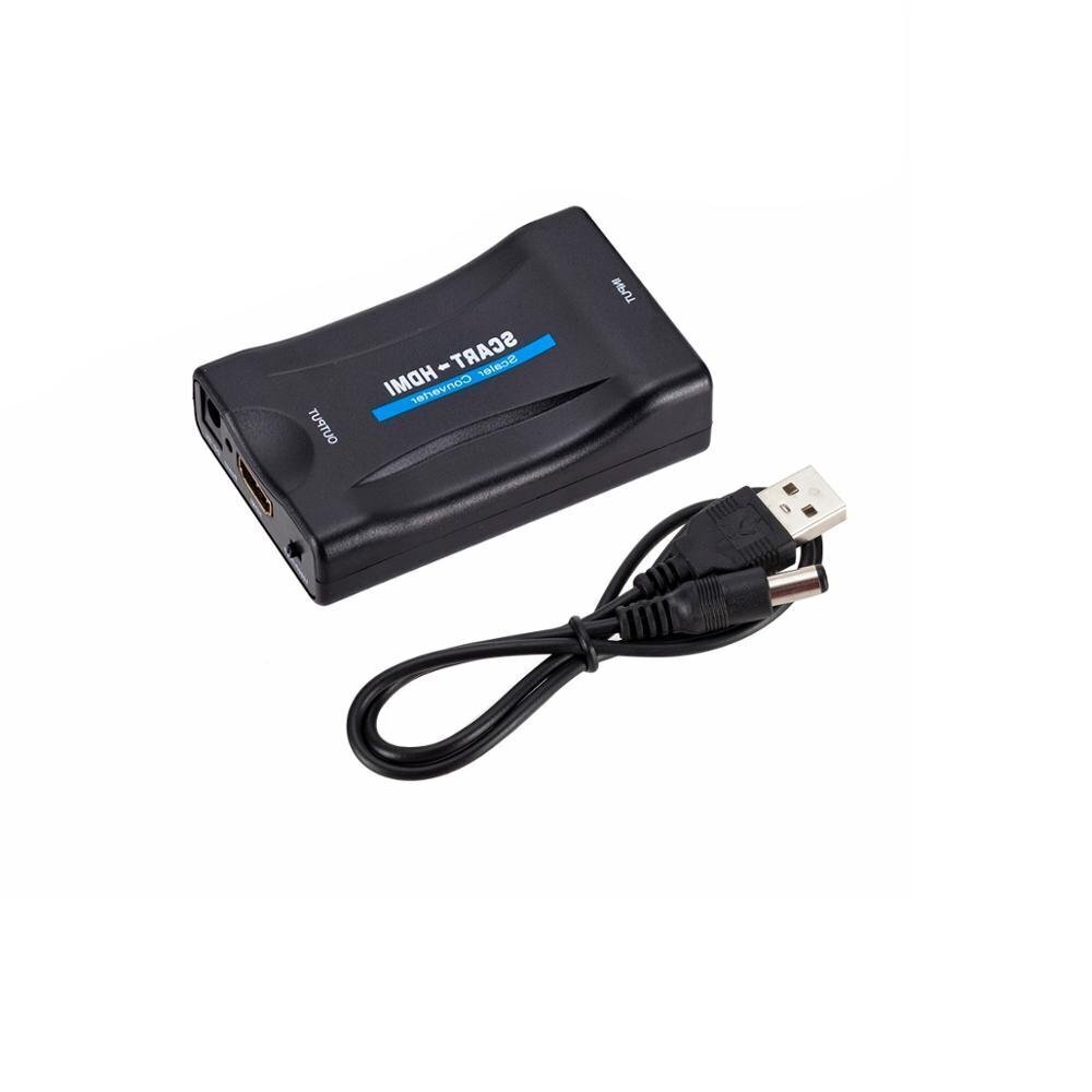 Videosignaali muundur Fusion SCART-st HDMI-signaaliks (+ heli), must hind ja info | USB jagajad, adapterid | kaup24.ee