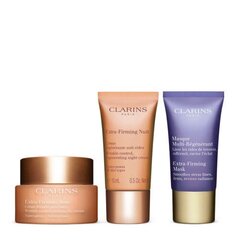 Набор Clarins Extra-Firming: дневной крем для лица 50 мл + ночной крем для лица 15 мл + маска для лица 15 мл + косметичка цена и информация | Кремы для лица | kaup24.ee