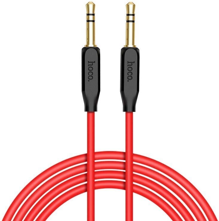 Hoco UPA11 AUX Audio Cable 3.5 mm -> 3.5 mm 1m Red цена и информация | Kaablid ja juhtmed | kaup24.ee