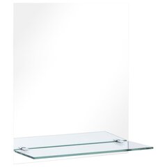 Настенное зеркало с полкой, 20x40см, закаленное стекло цена и информация | Зеркала | kaup24.ee