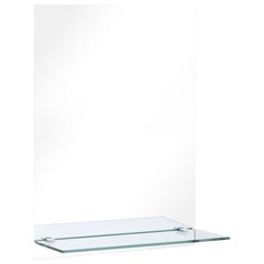 Настенное зеркало с полкой, 40x60см, закаленное стекло цена и информация | Зеркала | kaup24.ee