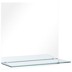 Seinapeegel riiuliga, 60x60cm, karastatud klaas, цена и информация | Зеркала | kaup24.ee