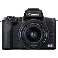 Canon EOS M50 Mark II 15-45 IS STM (Black) цена и информация | Цифровые фотоаппараты | kaup24.ee