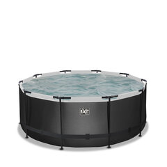 Каркасный бассейн с песочным фильтром Exit Leather ø360x122 см, черный цена и информация | Бассейны | kaup24.ee