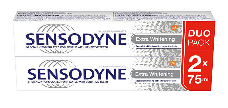 Hambapasta Sensodyne Extra Whitening, 2 x 75 ml цена и информация | Suuhügieen | kaup24.ee