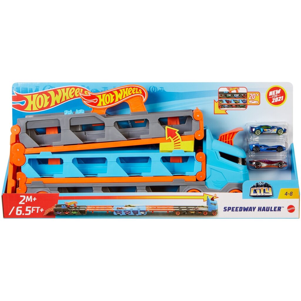 Hot Wheels kiirtee megatreiler GVG37 цена и информация | Poiste mänguasjad | kaup24.ee