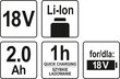 Aku Li-ion, 2A 18V Yato (YT-82842) цена и информация | Aiatööriistade lisatarvikud | kaup24.ee