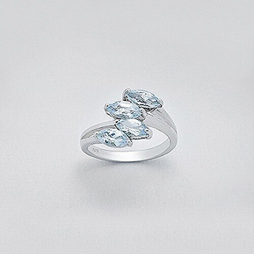 Ilus hõbesõrmus (925) siniste topaasidega hind ja info | Sõrmused | kaup24.ee