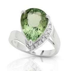 Hõbesõrmus (925) suure rohelise ametüstiga hind ja info | Sõrmused | kaup24.ee