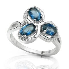 Ilus hõbesõrmus (925) London Blue topaasidega hind ja info | Sõrmused | kaup24.ee