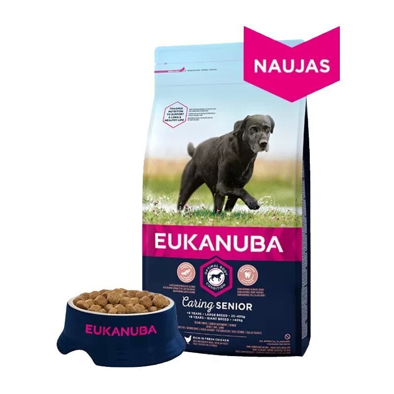 Kuivtoit suurt tõugu eakatele koertele Eukanuba Senior Large Breed värske kanalihaga, 15 kg цена и информация | Kuivtoit koertele | kaup24.ee