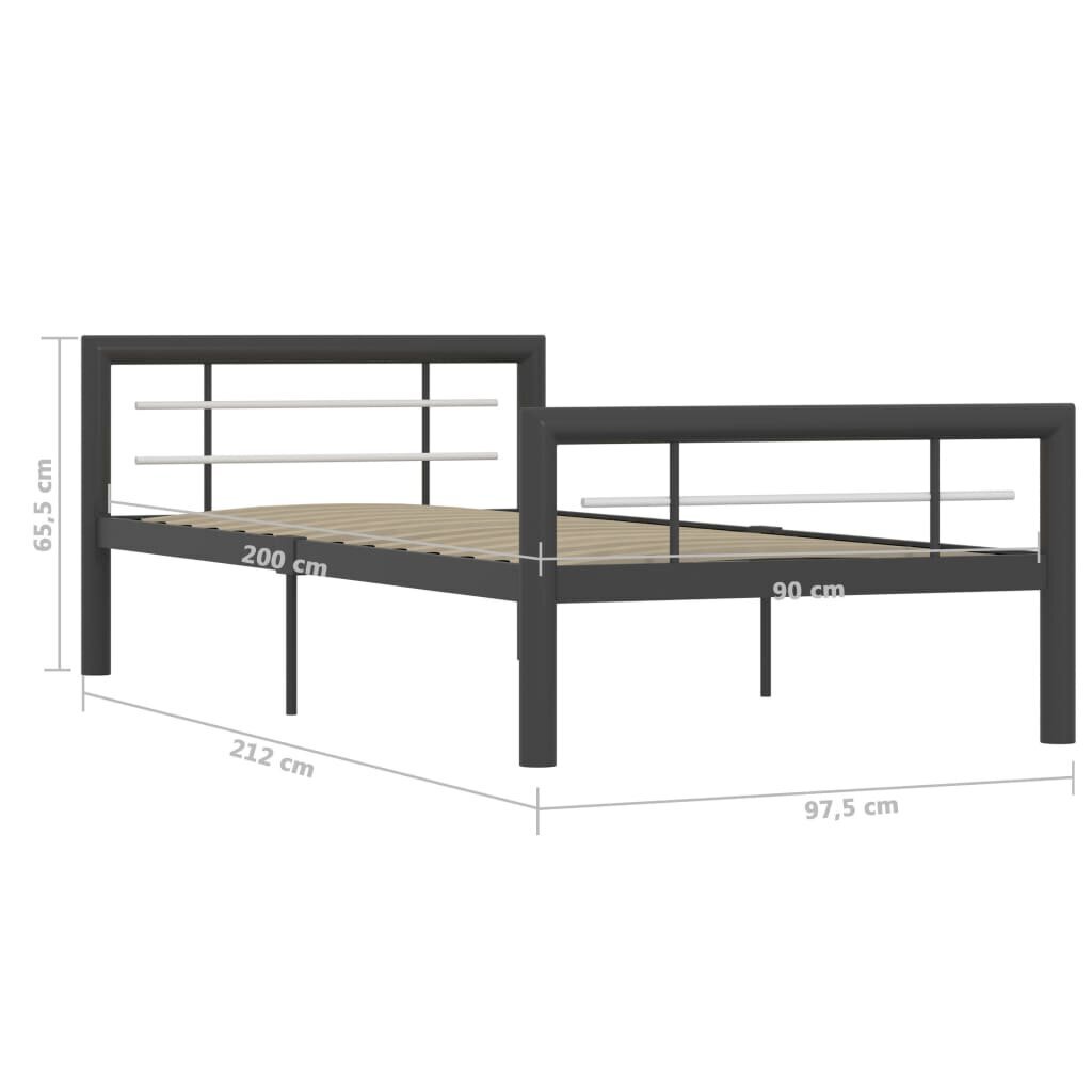 Voodiraam, 90x200 cm, metall hind ja info | Voodid | kaup24.ee