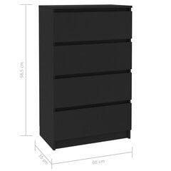 Боковой шкафчик vidaXL, цвет черный, 60x35x98,5 см, ДСП цена и информация | Шкафчики в гостиную | kaup24.ee