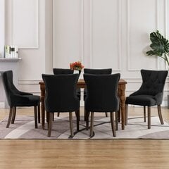 Обеденные стулья, 6 шт., черные, ткань (3x287942) цена и информация | Стулья для кухни и столовой | kaup24.ee