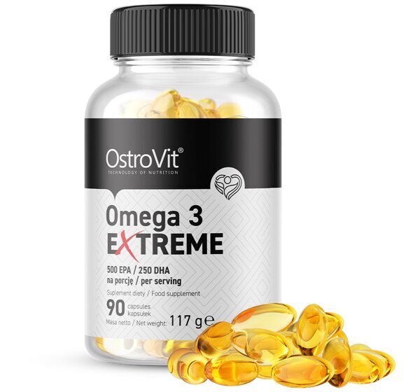 Omega 3 Extreme 500 EPA / 250 DHA 90 kapslit hind ja info | Vitamiinid, toidulisandid, preparaadid tervise heaoluks | kaup24.ee