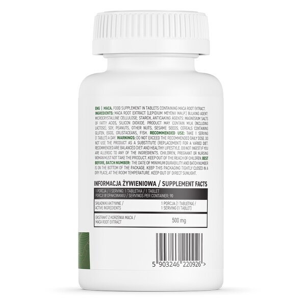 Maca, 90 tabletti цена и информация | Vitamiinid, toidulisandid, preparaadid tervise heaoluks | kaup24.ee