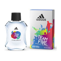 Adidas Team Five raseerimisjärgne näovesi 100 ml цена и информация | Парфюмированная косметика для мужчин | kaup24.ee