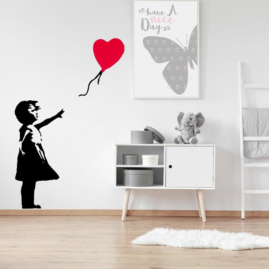 Banksy Tüdruk Südame Õhupalliga Vinüülkleebis - Tänavakunsti Graffiti Seina Kleebis - Seinakleebis Suurus 80 X 53 Cm цена и информация | Seinakleebised | kaup24.ee