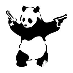 Banksy Panda Relvadega vinüülkleebis - tänavakunsti graffiti Seina kleebis - Seinakleebis Suurus 100 x 100 cm hind ja info | Seinakleebised | kaup24.ee