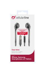 Cellular line kõrvaklapid Clear Voice, nööbid, must hind ja info | Kõrvaklapid | kaup24.ee