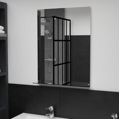 Настенное зеркало с полкой, 50x70см, закаленное стекло цена и информация | Зеркала | kaup24.ee