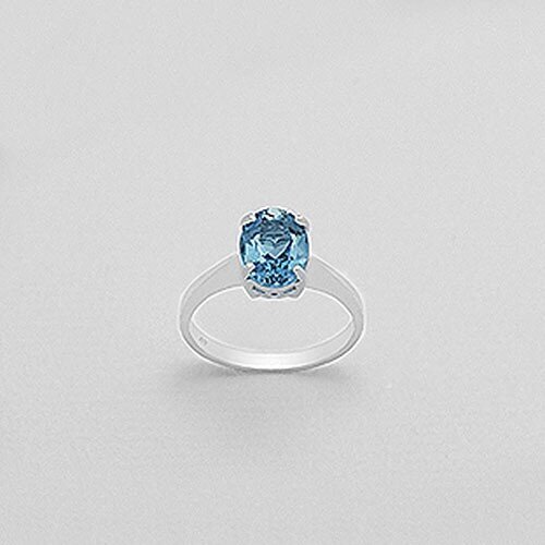 Ilus hõbesõrmus (925) ilusa sinise topaasiga hind ja info | Sõrmused | kaup24.ee
