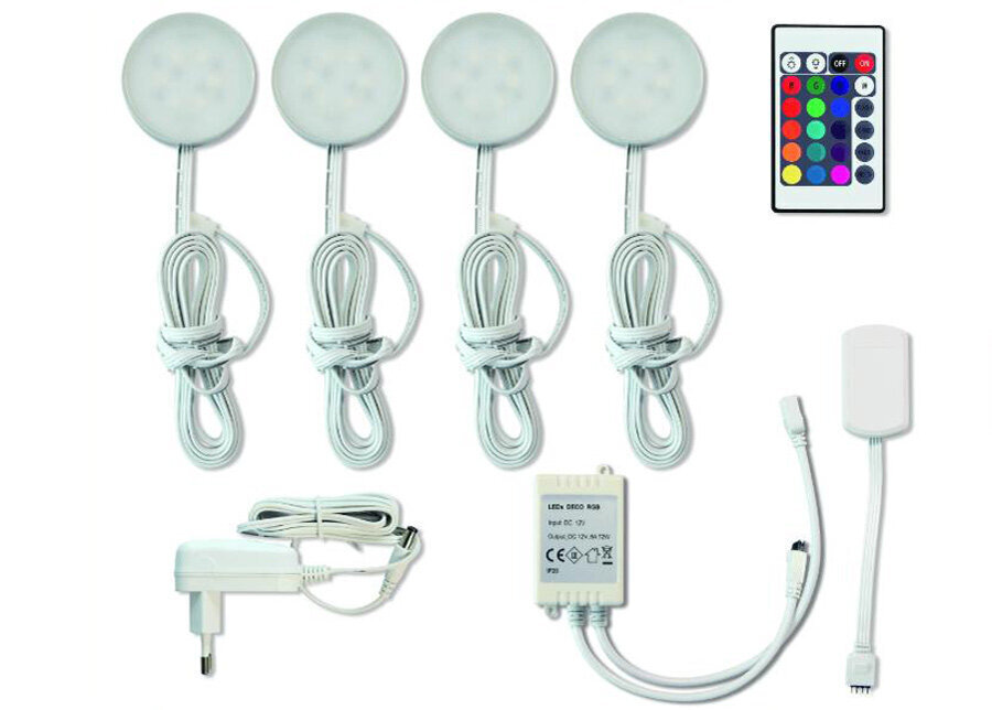 Kohtvalgustid Bacca LED+pult 4 tk цена и информация | Laelambid | kaup24.ee