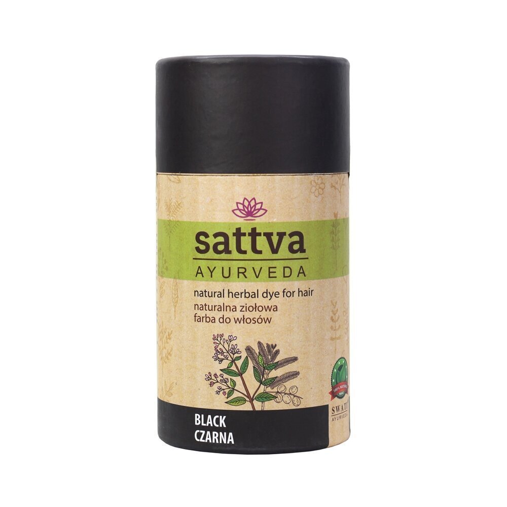 Taimne must juuksevärv Black Sattva Ayurveda, 150 g цена и информация | Juuksevärvid | kaup24.ee