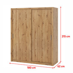 Шкаф Selsey Rinker 180 см, коричневый цена и информация | Шкафы | kaup24.ee