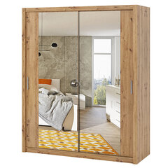 Шкаф Selsey Rinker с зеркалом, 180 см, коричневый цена и информация | Шкафы | kaup24.ee