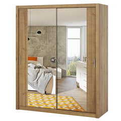 Шкаф Selsey Rinker с зеркалом, 180 см, песочного цвета цена и информация | Шкафы | kaup24.ee
