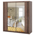 Шкаф с зеркалом Selsey Rinker 200 см, темно-коричневый
