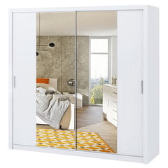 Шкаф с зеркалом Selsey Rinker 220 см, белый цена и информация | Шкафы | kaup24.ee