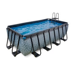 Каркасный бассейн с песочным фильтром Exit Stone, 400x200x122 см, серый цена и информация | Бассейны | kaup24.ee