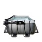 Karkassiga bassein liivafiltri, katuse ja soojuspumbaga Exit Leather 400x200x122 cm, must цена и информация | Basseinid | kaup24.ee